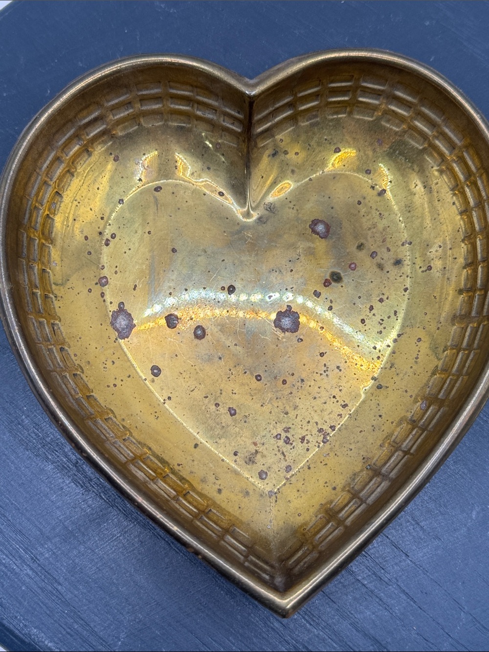 Vintage Brass Heart Trinket Dish